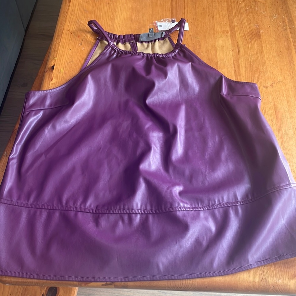Anthropologie Sunday in Brooklyn Faux Leather Top